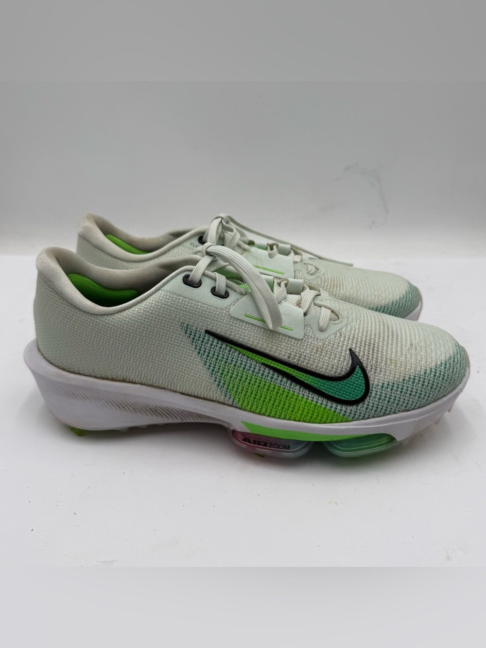 B57 Nike Infinity Tour 2 Men’s Size 9 White And Green Golf Sneakers Shoes Used